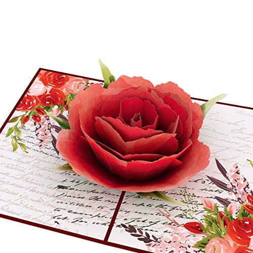 Lovepop Love Rose Bloom Pop Up Card - 3D Card, Valentines Day Cards, Anniversary Pop Up Card, Pop Up Valentineâ€™s Day Card, Card for Wife, 3D Valentineâ€™s Day Card, Card for Mom, Flower Pop Up Card