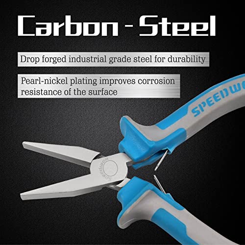 SPEEDWOX 4.5 Inch Flat Nose Pliers for Jewelry Making - Smooth Jaw Pliers for Wire Bending Ring Opening, DIY Projects - Image 2