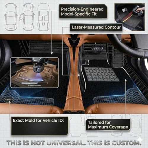 Image of Antiskid Premium 9D Car Mat Full Set for Mahindra XEV 9S 2026 | Luxury Leather Dual-Stitch Full Set 9D Car Floor Mat || 100% Waterproof ||Color: Black Beige