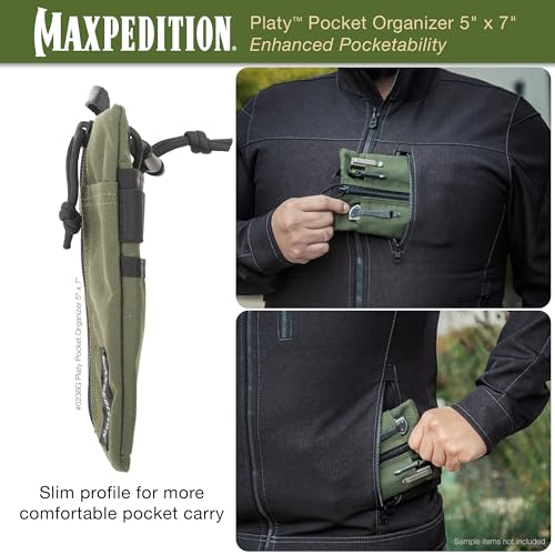 Image of MAXPEDITION Platy Pocket Organizer, Durable EDC Tool Pouch for Men, Neck Wallet with Paracord Lanyard, Holds Flashlight, Multitool, Pen, Notebook
