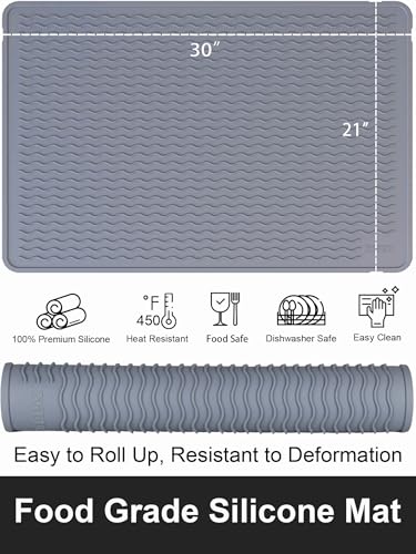 Stove Top Covers for Electric Stove, Food Grade Heavy Duty Silicone Glass Stove Top Cover Protector, Induction Cooktop Protector, Heat Resistant Range Ceramic Stove Top Covers Mat, Oven Cover