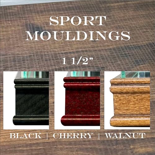 Image of Golf Ball Hole-in-One Display Case with 1 1 /2 inch Sport Moulding | Real Glass Display for Your Hole in One Golf Ball | Add Custom Personalization | Hole in One Golf Ball Display Case