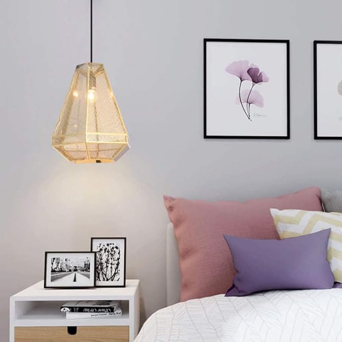 Habiba Kroonluchter Diamond Grid Hanglamp, Creatieve Bar Smeedijzeren Kroonluchter, Moderne Minimalistische Bar Restaurant Hanglamp Decoratie Minimalistisch photo 2