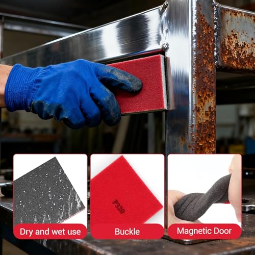 jwtyu Schleifschwamm 800-1000 Körnung Flexibles Schleifschwämme 24 Stück Nass und Trocken Schleifschwamm Holz für Metall Holz Auto Möbel Lackierung Kunststoff DIY