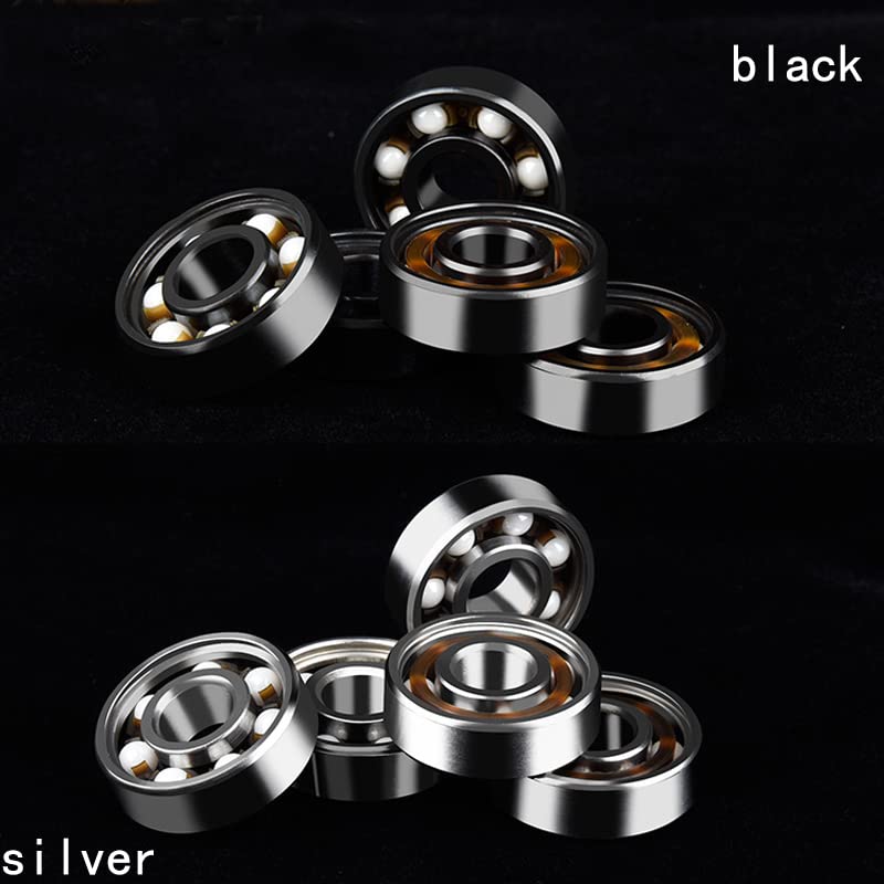 10pcs 608RS Ceramic Ball Inline Roller Skate Wheel Bearing ABEC 11 Anti-Rust Skateboard Wheel Bearing 608 RS 8x22x7mm Shaft(Silver)
