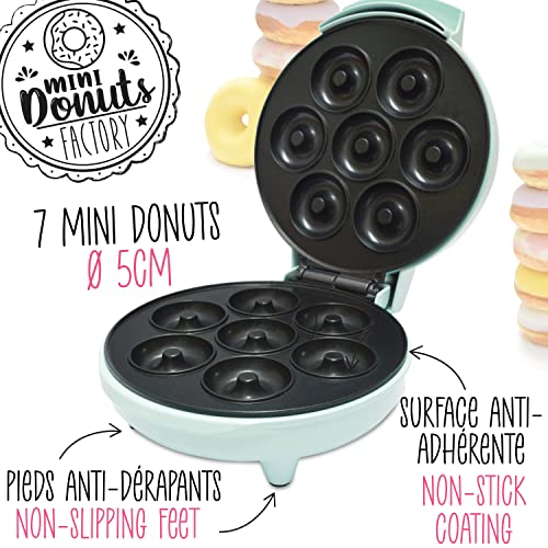 Machine à petits donuts Scrap Cooking 3887 verte avec plaque anti-adhérente pour mini beignets