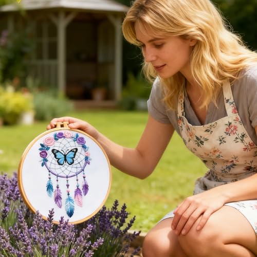 Image of BEUNITONE 4 Set Dream Catcher Embroidery Kit for Beginners 7.9 inchx7.9 inch