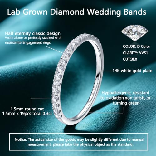 WES IGI Certification 1.5mm LAB Grown Diamond Wedding Band for Women - image 2