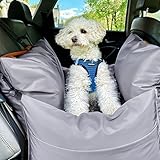 'Oli'Oli Pet Premium Dog Car Booster Seat & Pet Bed, Pet Booster for One Small or Medium Dog Under 25lbs, Front & Back Protection w/Cushion Pillows, Seat Belt & Leash, Waterproof & Removable Cover