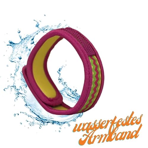 ATC Handels GmbH Para'Kito Anti-Mücken Armband inkl. 2 Pellets für Kinder und Erwachsene - Mückenschutz, Mückenabwehr, Schutz gegen Mücken für Hand- und Fußknöchel, Wellen pink
