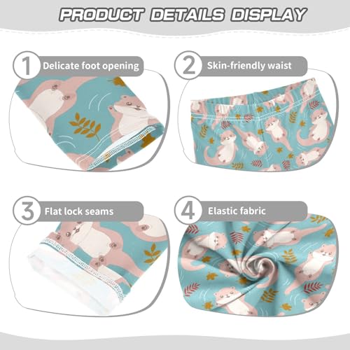 Girls Basic Leggings Baby Girls Pants Cute Otters Soft Footless Stretchy Tights Pants 4-10Y3