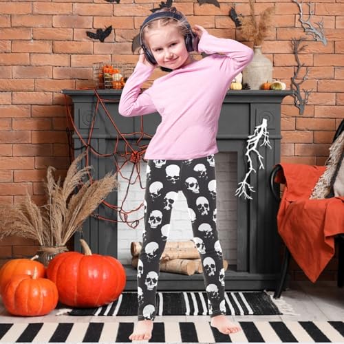 Girls' Leggings Sinister Smile Skull Ankle Length Printed Leggings Comfort Pants for Kids 4-10 Years2