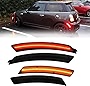 AutoJoy Club 4 Pcs LED Side Marker Light Compatible With 2007-2013/2014 MINI Cooper R55 R56 R57 R58 R59 R60 R61, Amber/Red Full LED Front and Rear Fender Side Marker Lamps Kit Smoked Lens