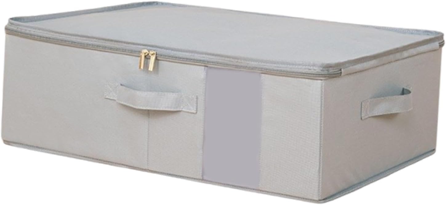 Under Bed Storage Box Storage Container Wardrobe Folding Storage Bin with Lid Clothes Toys Organizer for Home Dorm Farmhouse, Gray