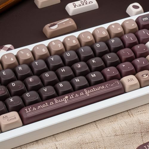 Image of PBT Keycaps Programmer Coffee Brown 150 Keys MX Switch Key Cap