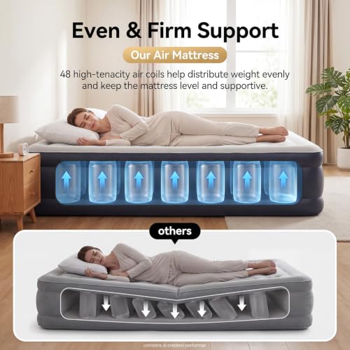 Image of OlarHike 20 inch H Cal King Air Mattress with Built in Pump,Family Size, 850lb