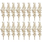 PChero Künstliche Blumen für schwimmende Kerzen, 60pcs Gold Faux Flower 6 Zoll Mini Flower Branch Vase Filler Tischdekoration für Hochzeitsfeier Kuchen Haardekoration