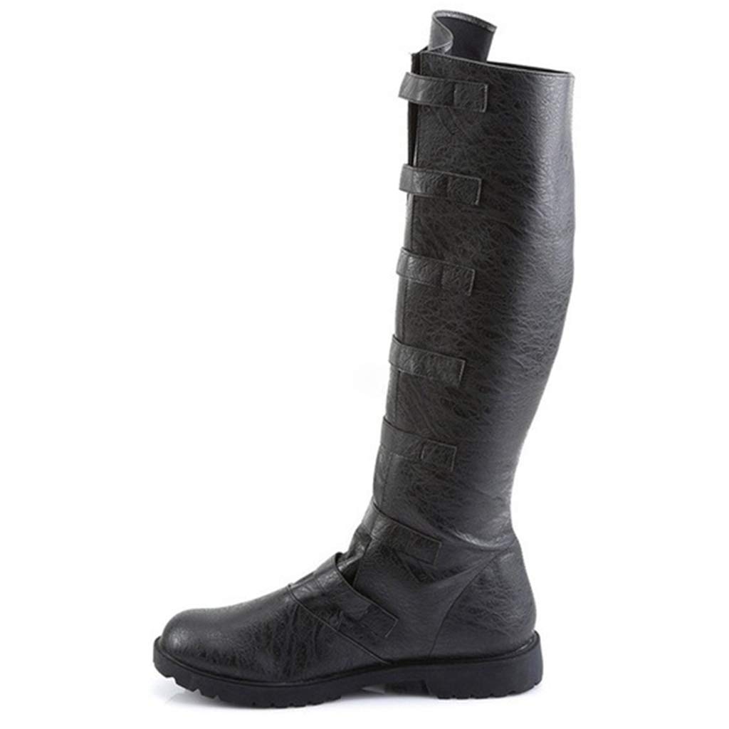 MWbetsy Cuissardes Hommes Vintage Western Cowboy Marron - Bottes Longues Cuir PU