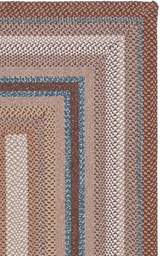 SAFAVIEH Braided IndoorOutdoor Oval Rug 3x5 Brown & Multi BRD313A | 14 Pile Machine Washable Easy Care Polypropylene Fibers Handwoven Oval Rug Patio Entryway product thumbnail 9