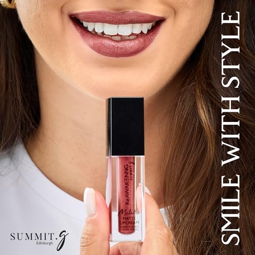 Summit G Metallic Liquid Matte Lip cream, Long Lasting Matte Finish Lipstick, Vitamin E Enriched, Highly Pigmented Coloured Lip stain, Cruelty-Free, Kiss Proof, Water Resistant (Shade–WARRIOR) - Image 5