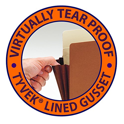 Smead-End-Tab-File-Pocket-Reinforced-Straight-Cut-Tab-5-14-Expansion-Extra-Wide-Letter-Size-Redrope-with-Dark-Brown-Gusset-10-per-Box-73691