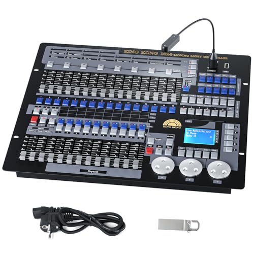 Controlador DMX, Consola 1024 DMX para Luces de Discoteca, Iluminación de Escenario, DMX 512 DJ, Controlador de Luz DJ, Regulador de Intensidad DMX para Espectáculos de Luz, Fiestas, Discotecas, Pub