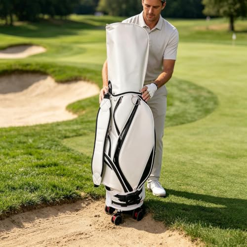 Base de equipo de golf anticaídas con rueda giratoria 360 para bolsas medianas 7