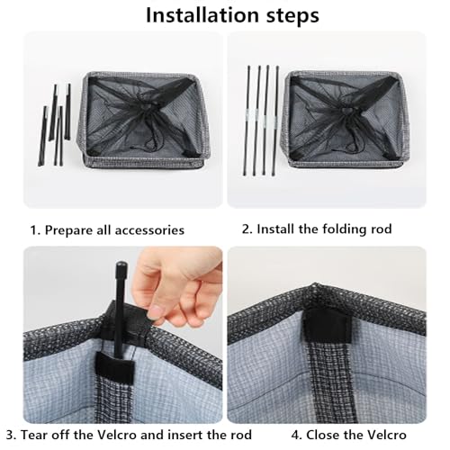 Carrito para ropa plegable con ruedas y bolsa independiente para apartamento 7