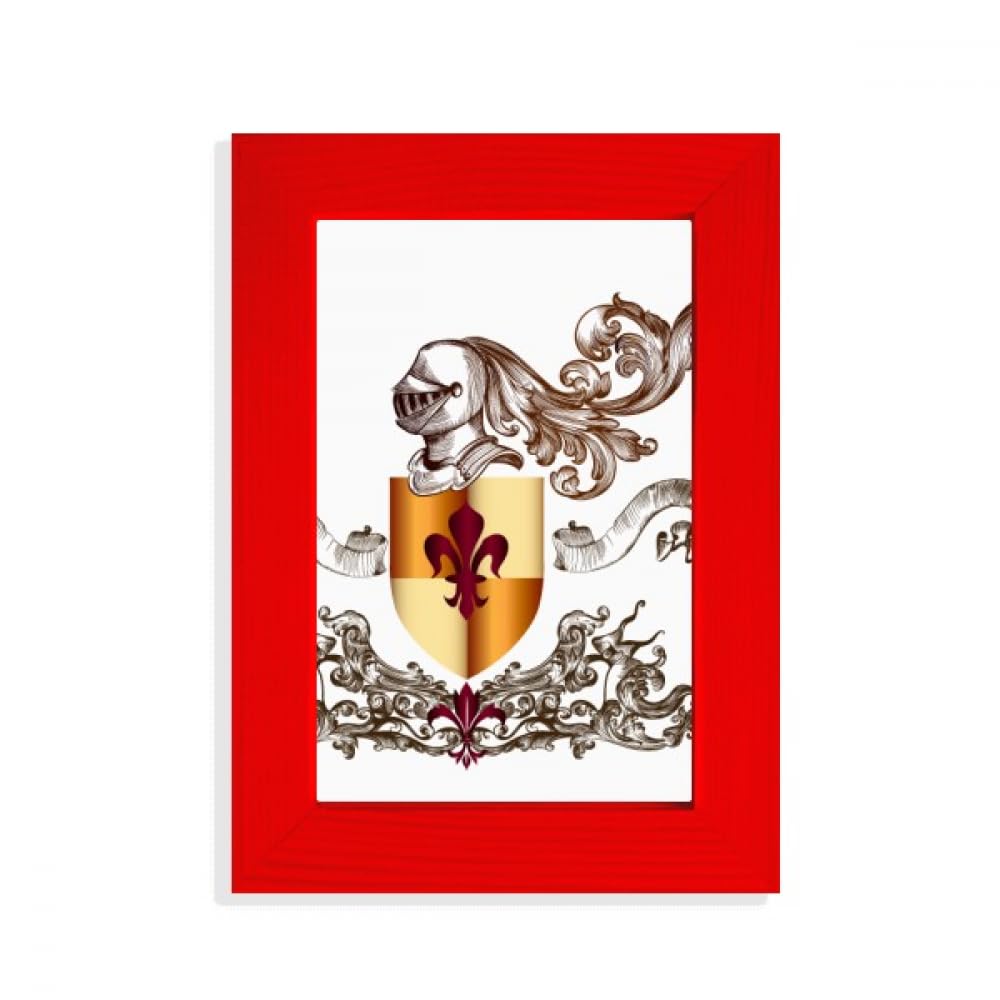 Cadre photo rouge de chevaliers armée européenne de luxe