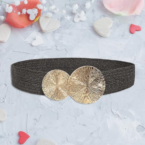 Elastic Waist Chain Golden Buckle Punk Chain Cowgirl Belt for Women Proms Club Party for Jeans Dresses Wide4