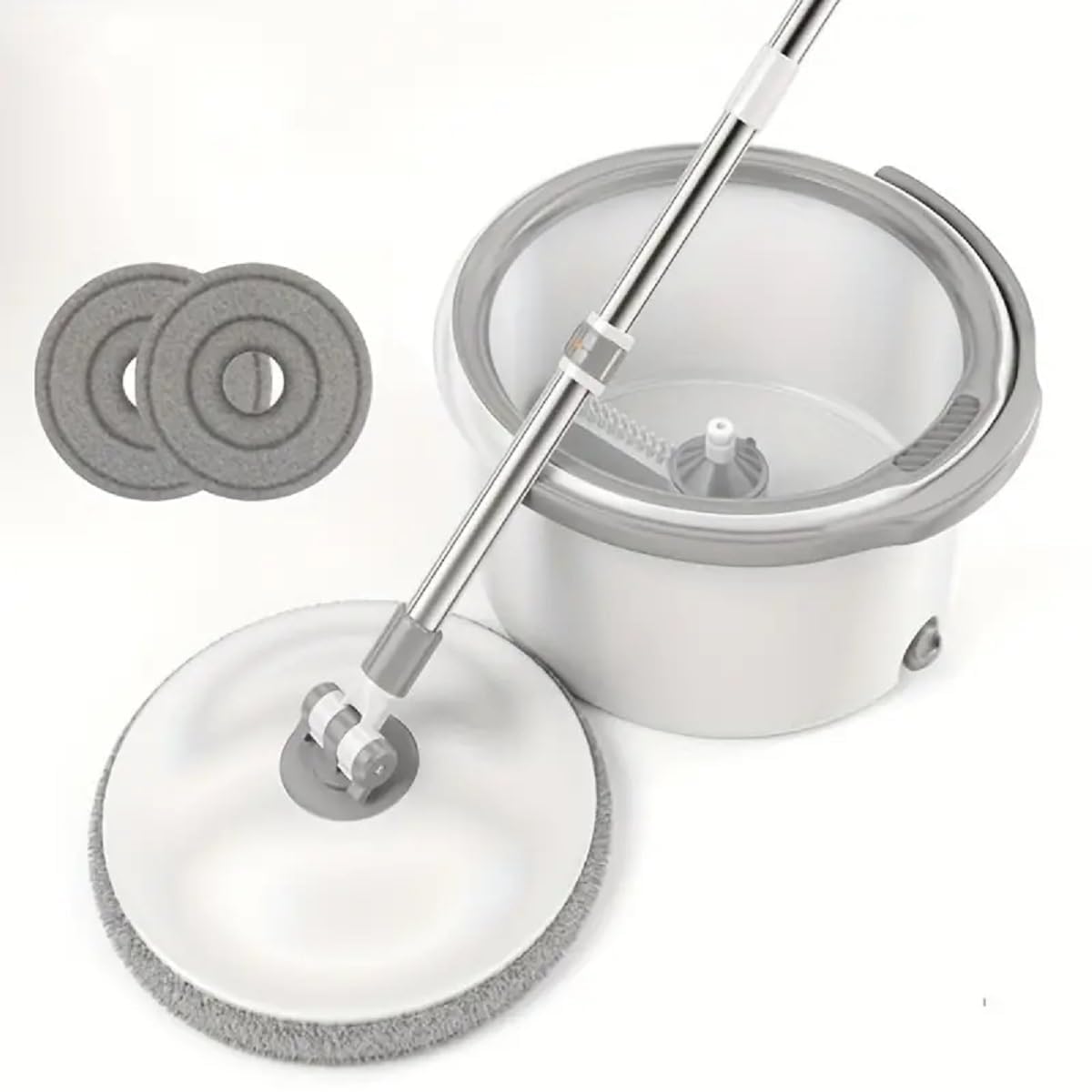 Spin Mop and Single Bucket Cleaning System, Easy Floor Cleaning, Stainless Steel Handle, Suitable for Living Room, Bedroom, Bathroom, Kitchen - Wet & Dry Multi-Surface Mop-image-31