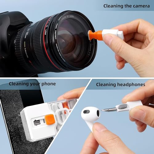 Sounce 10 in 1 Cleaning Kit Computer Screen Brush Tool, Multi-Function Electronic Cleaner Spray for Screen, PCs, Monitors, Keyboards, Desktop, MacBooks, Mobile, iPhones, Earbuds, and Camera - White 3 51PPnB6OohL