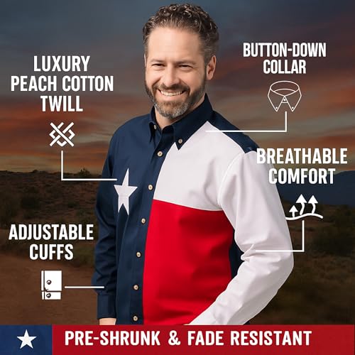 Texas Flag Long Sleeves Twill Shirt3