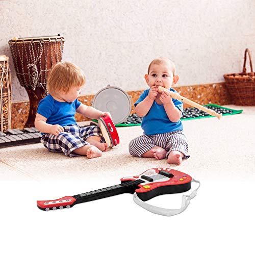 aPerfectLife Kids Electric Guitar Toys with Vibrant Sounds No String Musical Instruments Educational Toy for Beginner Boys Girls Toddlers (Red)