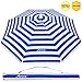 MOVTOTOP Beach Umbrella, 6.5ft Patio Umbrella with Tilt Mechanism, Portable UV 50+ Protection Beach Umbrella with Carry Bag for Outdoor Patio (Blue)