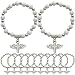 Angel Wing Cross Bracelet Favor (12 PCS) for Boy and Girl - Baptism Favor/Christening Favor/Bautizo Recuerdos Silver Color/Church Event