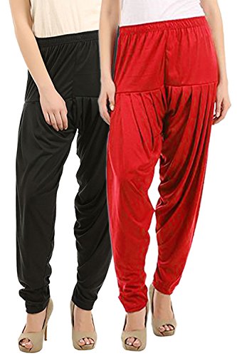 Image of Buy That Trendz Womens Patiala Pants Combo Pack of 2 Viscose Dhoti Patiyala Salwar Harem Bottoms Pants
