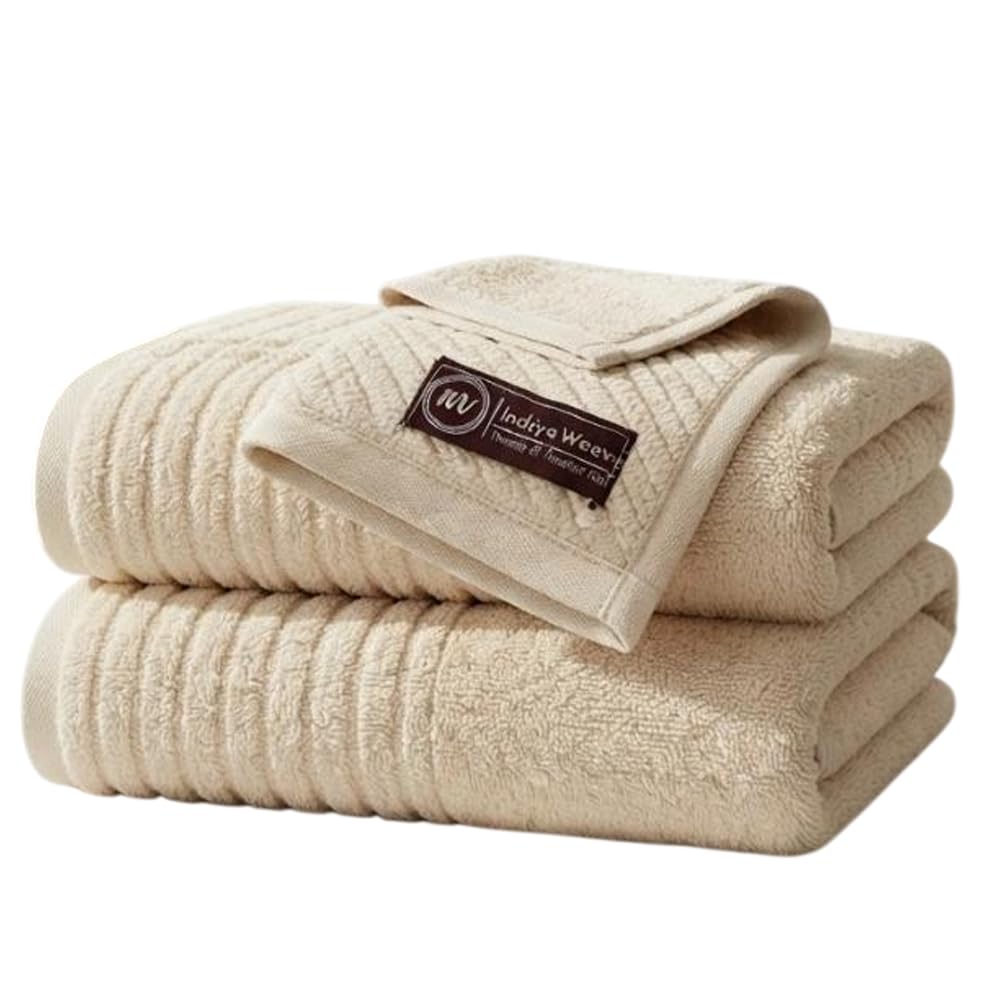 100% Cotton Handloom Bath Towel | Off White | High GSM | Soft & Highly Absorbent | Quick Dry Woven Cotton | Skin Friendly | Large Towel for Bathroom, Gym, Spa, Travel & Home-image-47
