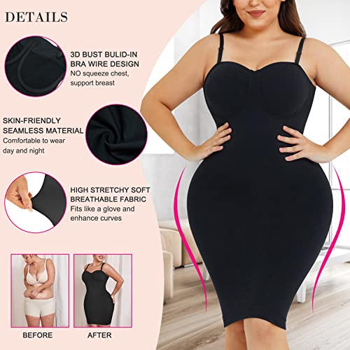 Image of Nebility Womens' Slips Under Dresses Strapless Tummy Control Body Shaper