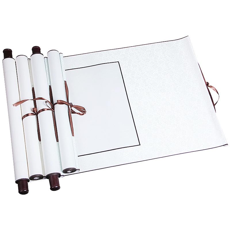 Amazon.com: LIYYE 空白卷轴高温绫布横竖挂画轴字画装裱半生熟宣纸