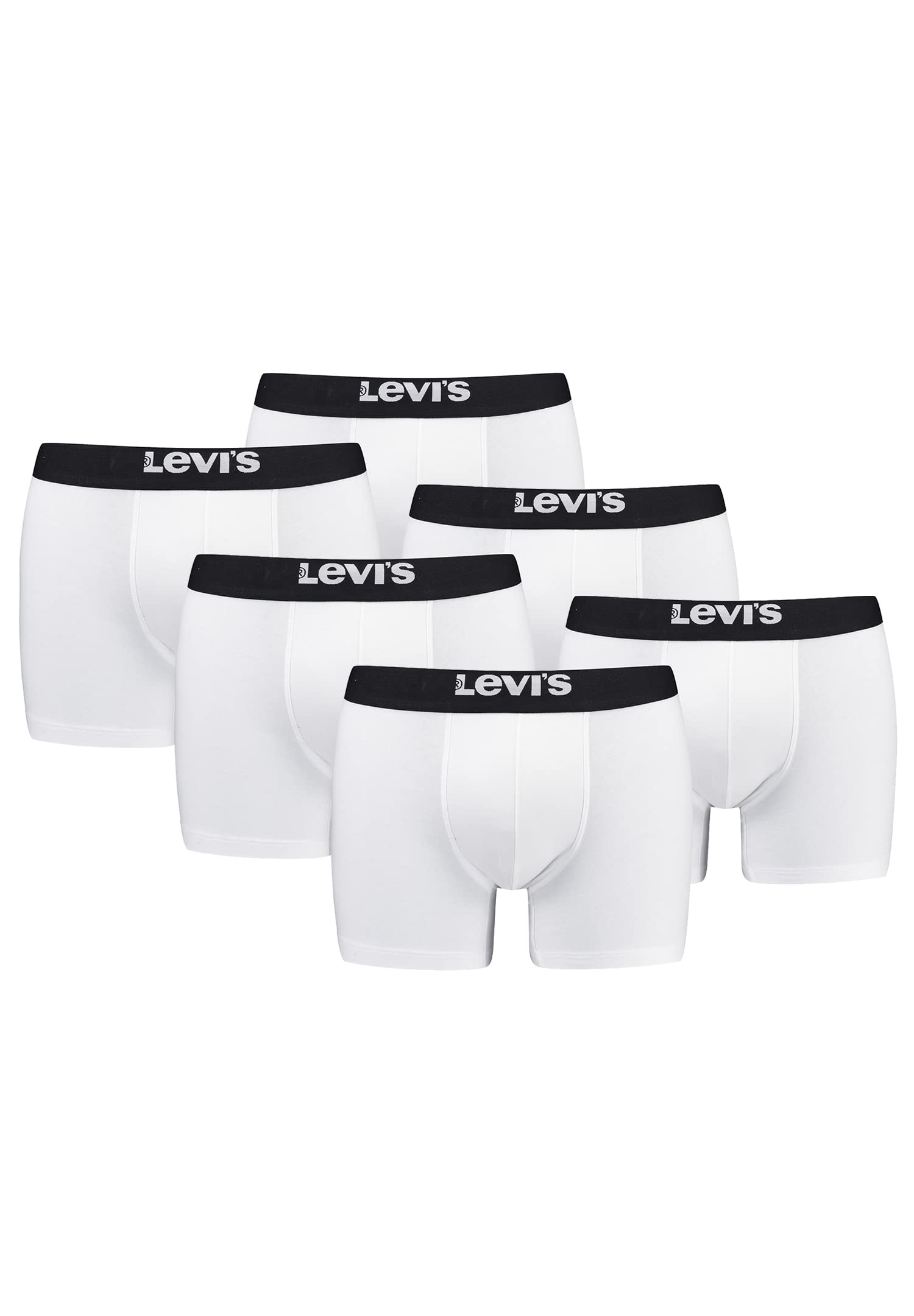 Levi's Calzoncillos tipo bóxer para hombre, 905001001, paquete de 6 unidades