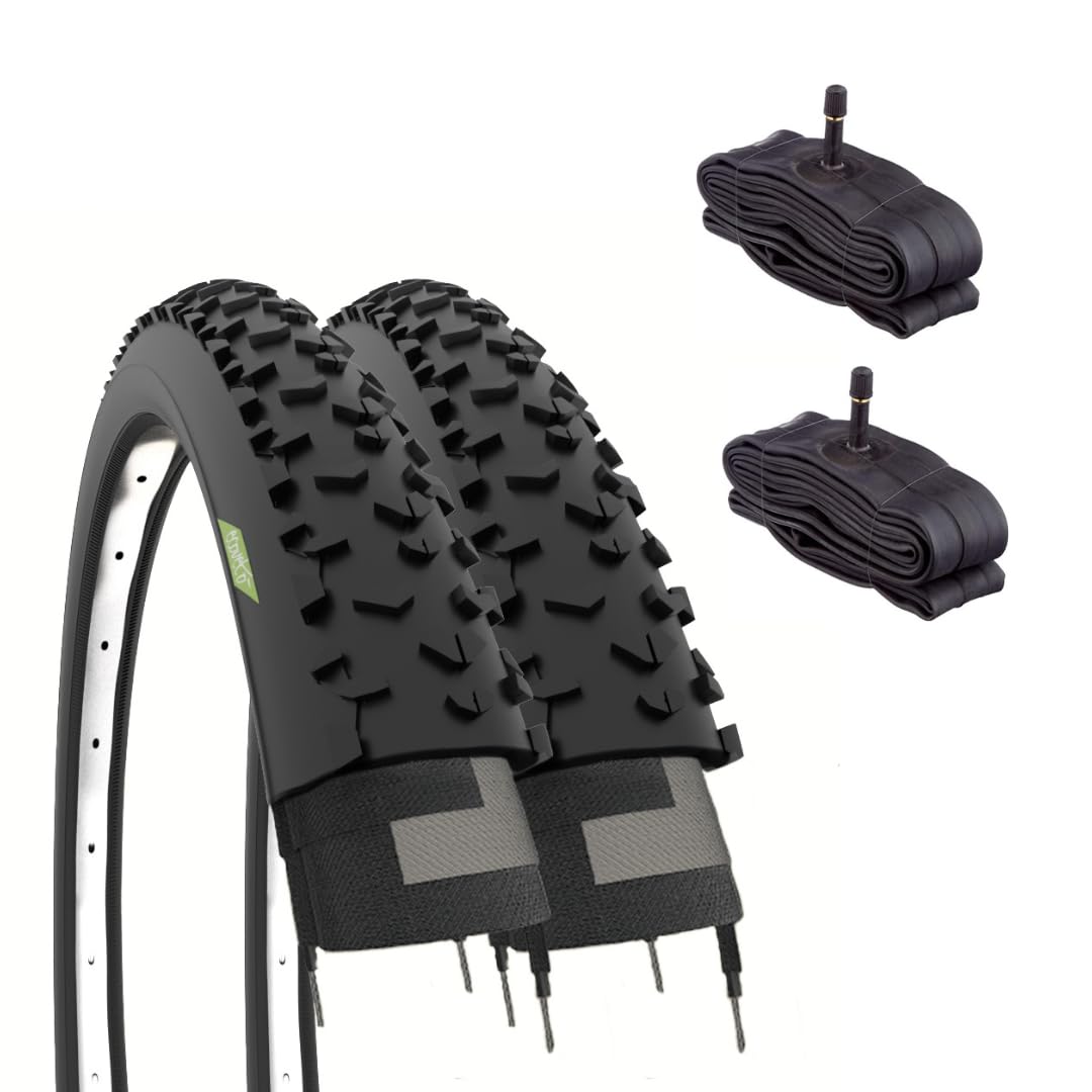 Ecovelò 2 Reifen 29 x 2,25 (57-622) + Schläuche mit Schrader-Ventil, amerikanische MTB-Reifen 29 Zoll, Mountainbike Sport & Freizeit