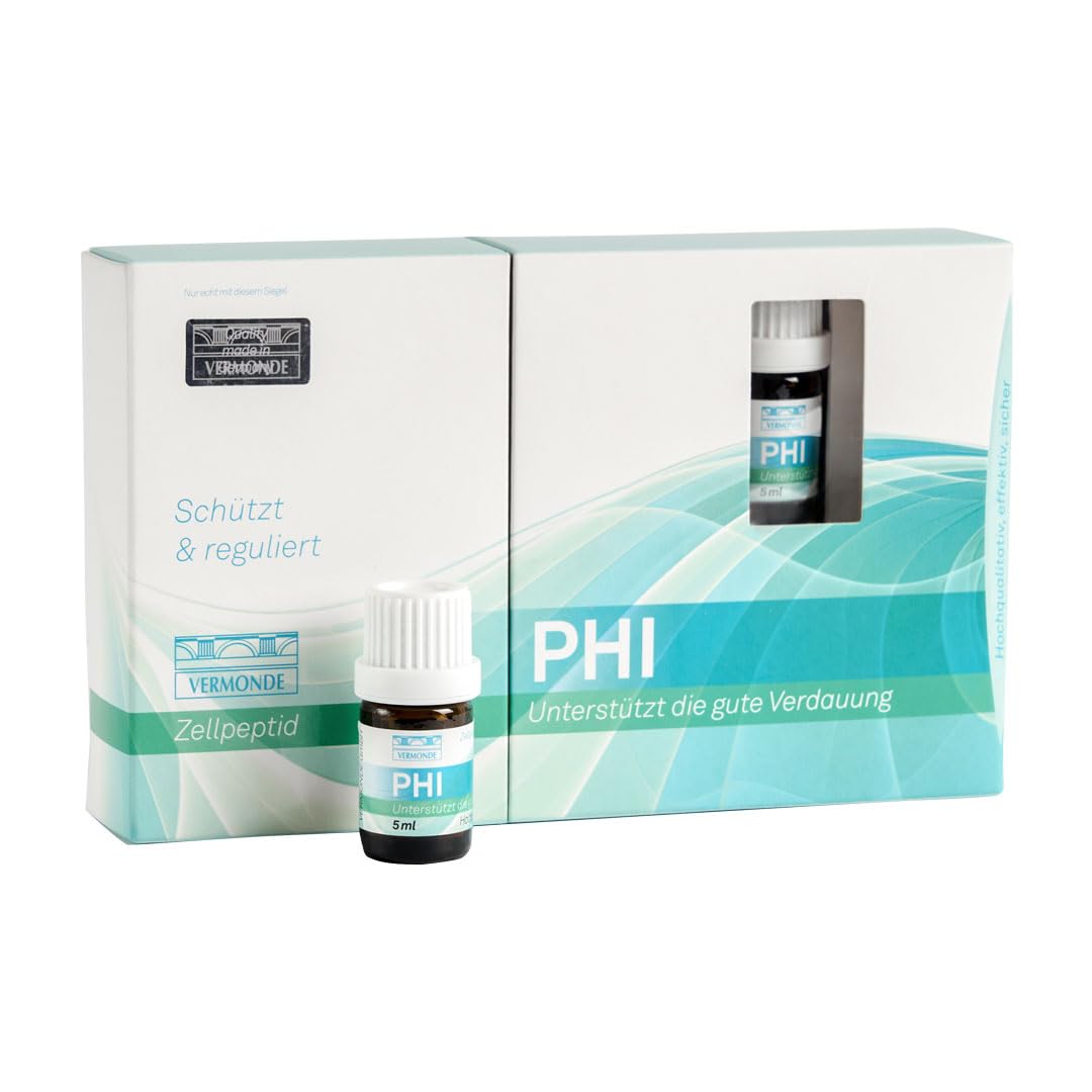 PHI Trinkampullen – Detox & Leberunterstützung – aktiviert Zellregeneration, stärkt Verdauung & Energie – mit Vitamin B6 & Pantothensäure – hohe Bioverfügbarkeit – Vermonde, 8×5 ml