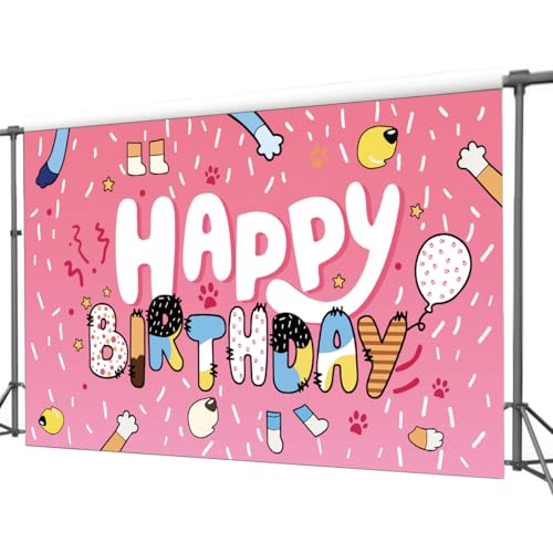 Fondo para fiesta de cumpleaños de perro 5x3 pies miniatura 1