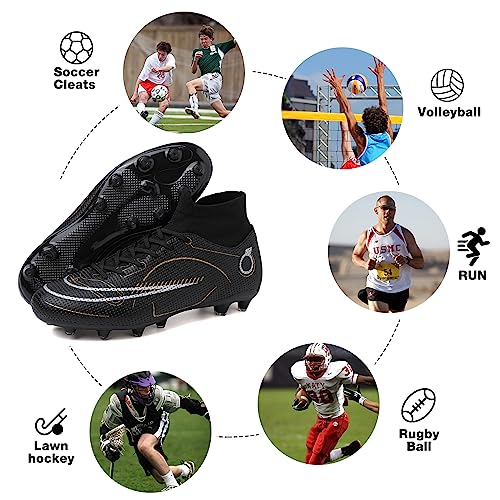 Soccer Ceats Mens Women Football Cleats Tacos De Futbol Para Hombre Outdoor Zapatos Para Futbol Para Hombres High Top Cleats Turf Soccer Shoes Men Futsal Shoes Professional Soccer Cleats Ag/Fg #TOP5