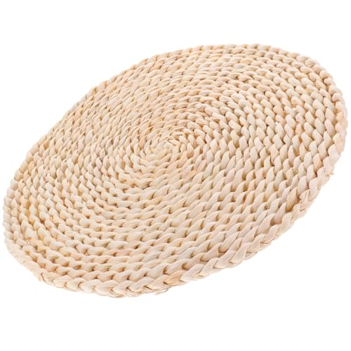 BUTIFULSIC Mantel Individual Tejido a Mano de Paja Natural, Redondo 32 Cm, Antideslizante y Resistente al Calor, Cojín Decorativo para Mesa de Comedor en Hogar y Eventos