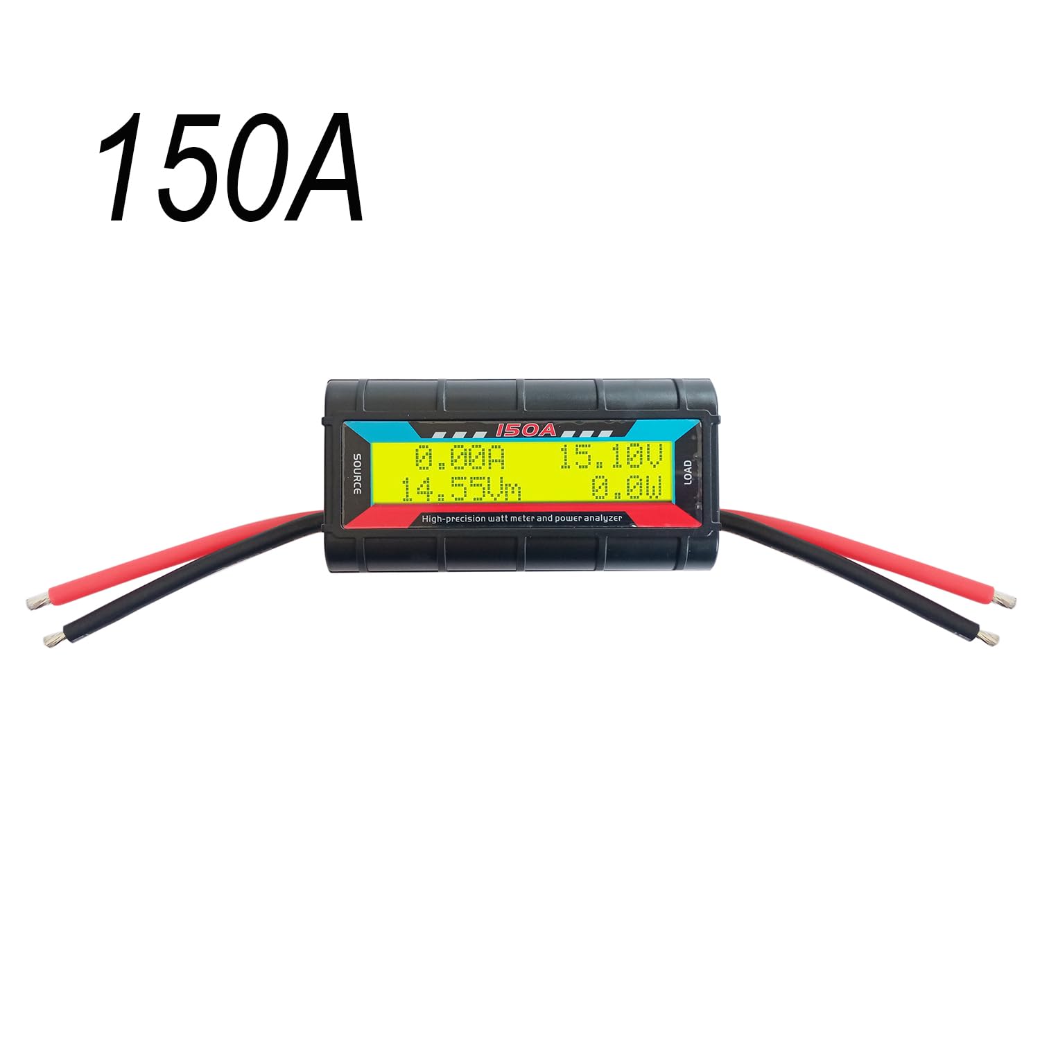 150A RC Watt Meter, Analizzatore di potenza ad alta precisione, DC 0-60V Volt Amp Watt Checker Tester, con schermo LCD giallo digitale per tensione, corrente, potenza, carica e misurazione