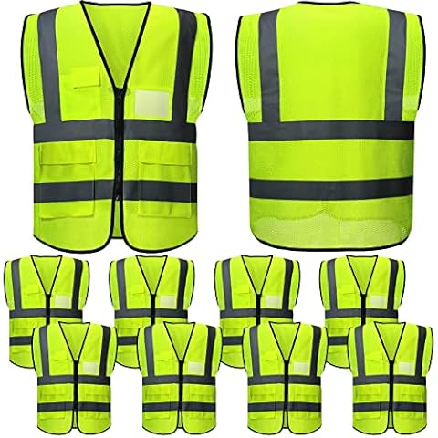 10 Pack Reflective Safety Vests Cover