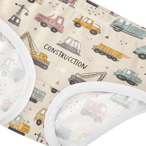 Wusikd Cute Construction Vehicles Girls' Underwear Cotton Girls Briefs Soft Toddler Underwear 2T4