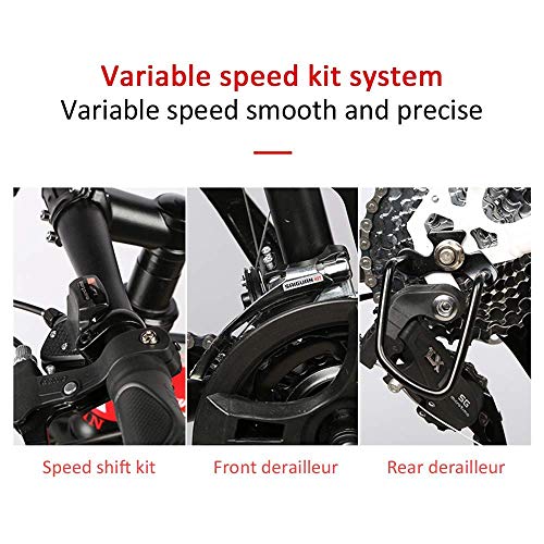 WENHAO Klappendes Erwachsene Fahrrad, 24-Zoll-Dual-Shock-Absorption Off-Road Racing, 21.12.27.30 Geschwindigkeit optional, abschließbare U-förmige Vordergabel, 4 Farben, einschließlich Geschenke – Bild 7